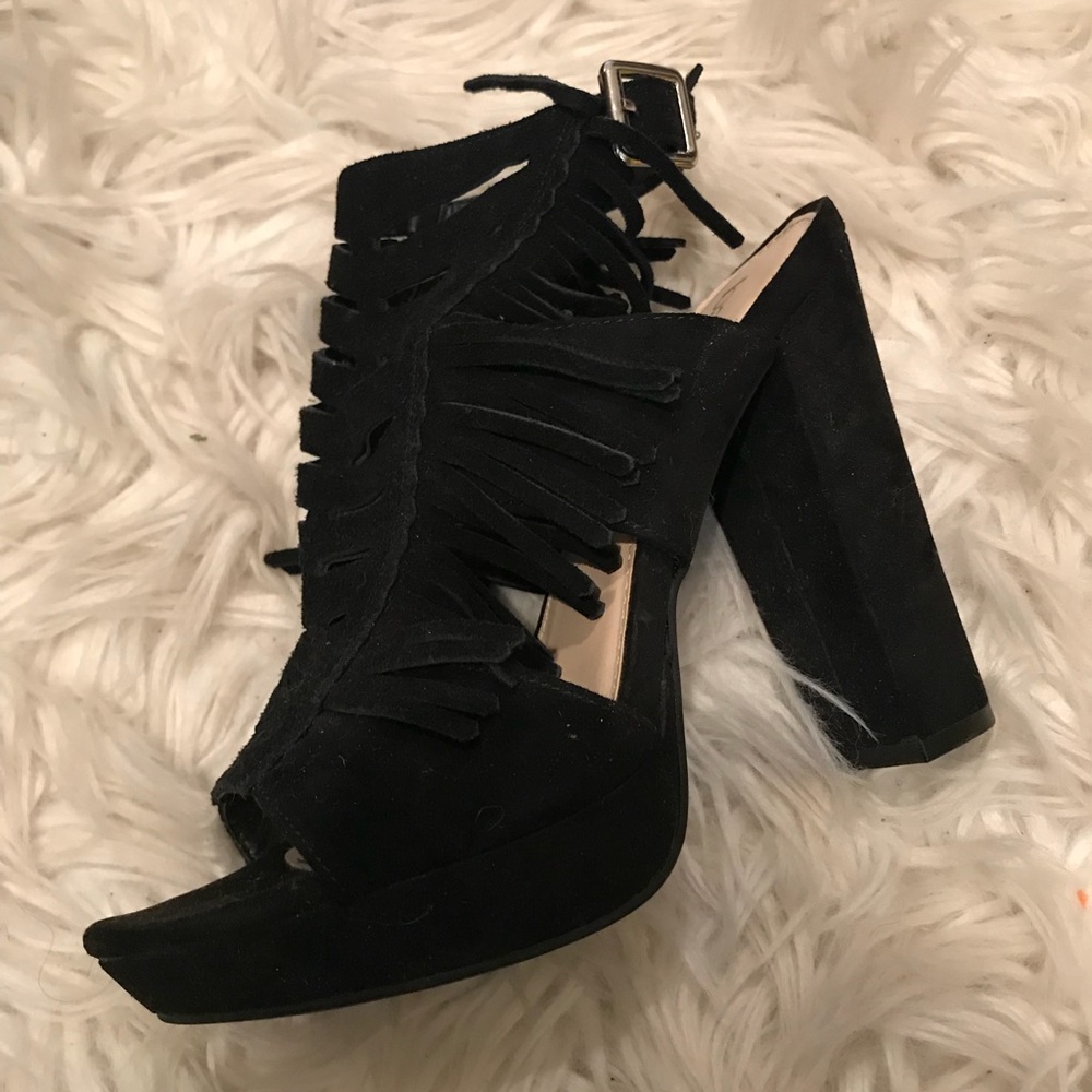 Bar lll fringe platform heels